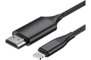 IDOOVE Kabel HDMI do iPhone'a, kabel konwertera HDMI 2,0 m, i-Phone/Pad/Pod do telewizora, obsługuje OS 11, 12, 13, 14, wyjście YouTube TV, High Definition HD 1080P czarny