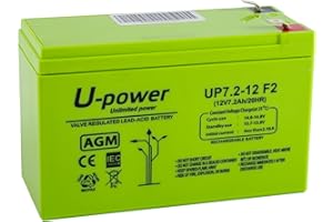MASTER U-POWER U-Power - Batería piombo AGM Sigillata 7.2Ah 12V - Faston F2 6.3mm