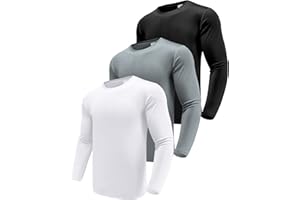 Boyzn 1, 3 or 5er Pack Herren Langarmshirt T-Shirts, UPF 50+ UV Schutz Schnelltrocknend Funktionsshirt Laufshirts, Atmungsaktiv Langarm Sportshirt Gym Running Tops Outdoor Workout Oberteil für Männer
