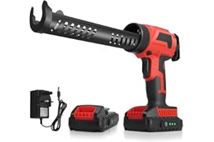 UPROZIL Cordless Caulking Gun,20V Battery Operated Caulk Gun with 2.0AH Battery & Charger,4 Adjustable Speeds Drip-Free Silicone Gun w/ 3 in 1 Caulking Tools for Filling, Sealing -10oz/300ml