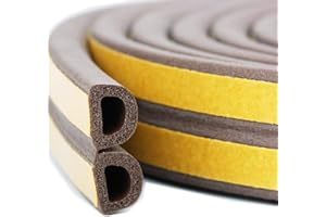 ZOPHEN Taśma uszczelniająca do drzwi, 12 m, samoprzylepna uszczelka okienna, drzwi, okna, ochrona przed kolizją, gumowa pianka, paski, izolacja akustyczna, taśma uszczelniająca, samoprzylepna (brązowa)