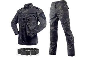 H World Shopping Taktische BDU-Kampfuniform, Jacke und Hose, Anzug für Armee, Militär, Airsoft, Paintball, Jagd, Schießen, Kriegsspiel, Wüste, Digital (AOR1
