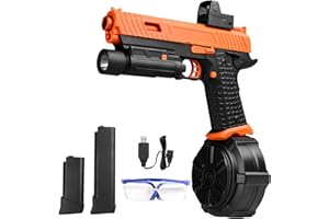 TOMATONG Gel Blaster Spielzeug Splatter Easter Toys mit Brille,Elektrische Gel Launcher Spielzeug JM-X5 Weihnachten Neujahr Outdoor-Spiele und Spaß im Garten 14+