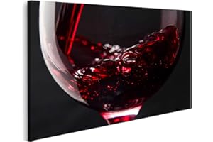 islandburner Bild auf Leinwand Rotwein Weinglas Schwarzer Hintergrund 2 Bilder Wandbilder Poster