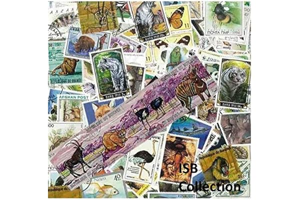 Animaux Sauvages 100 Timbres de Collection différents