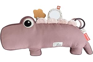 Done by Deer Tummy Time Kissen - Baby Bauchlage Kissen und Sensorik Spielzeug ab 3 Monate - mit Spiegel, Knistergeräuschen und Taktilen Texturen sowie Beißring für Zahnungshilfe