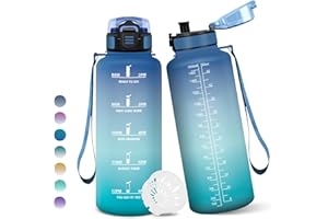 MOTSWEDI Gourde, 1500ML Sans BPA, Gourde sport, Avec Horodatage, Bouteille, Conception de Verrouillage Anti-Fuite, Bouteille Plastique pour bureau, En cours d'exécution, Escalader Des Montagnes - Bleu|