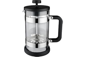 Café Olé Moderno Caffettiera Cafetière French Press da 350 ml, 3 tazze, nero/argento