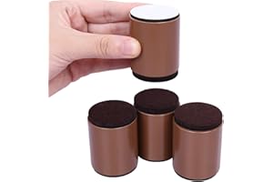 AIRUJIA 5cm Lift Furniture Risers Carbon Steel Bed Risers, Diameter 4cm Self-Adhesive Heavy Duty Furniture Raisers Adds 5cm Height to Beds Sofas Cabinets Supports 20,000 lbs (Round, Brown)