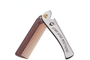 CONGGUAN Hair&Beard Comb Stainless Steel Comb Moustache Shaping Comb Pocket Beard Comb Teeth Beard Comb for Men