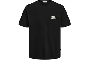 JACK & JONES herr Jortavira typ tillbaka tess crew neck oc25, svart, XL