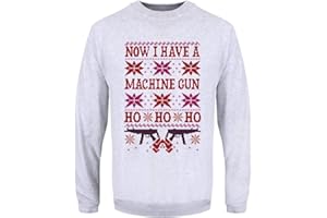 GRINDSTORE Men's Now I Have A Machine Gun Grey Christmas Jumper