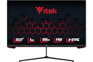 itek Gaming Monitor GGF - 24" Flat, 1920x1080 FHD, HDR, IPS, 180 Hz, 1 ms, FreeSync, G-Sync, Adaptive Sync, HDMI, Display Port, Flicker Free