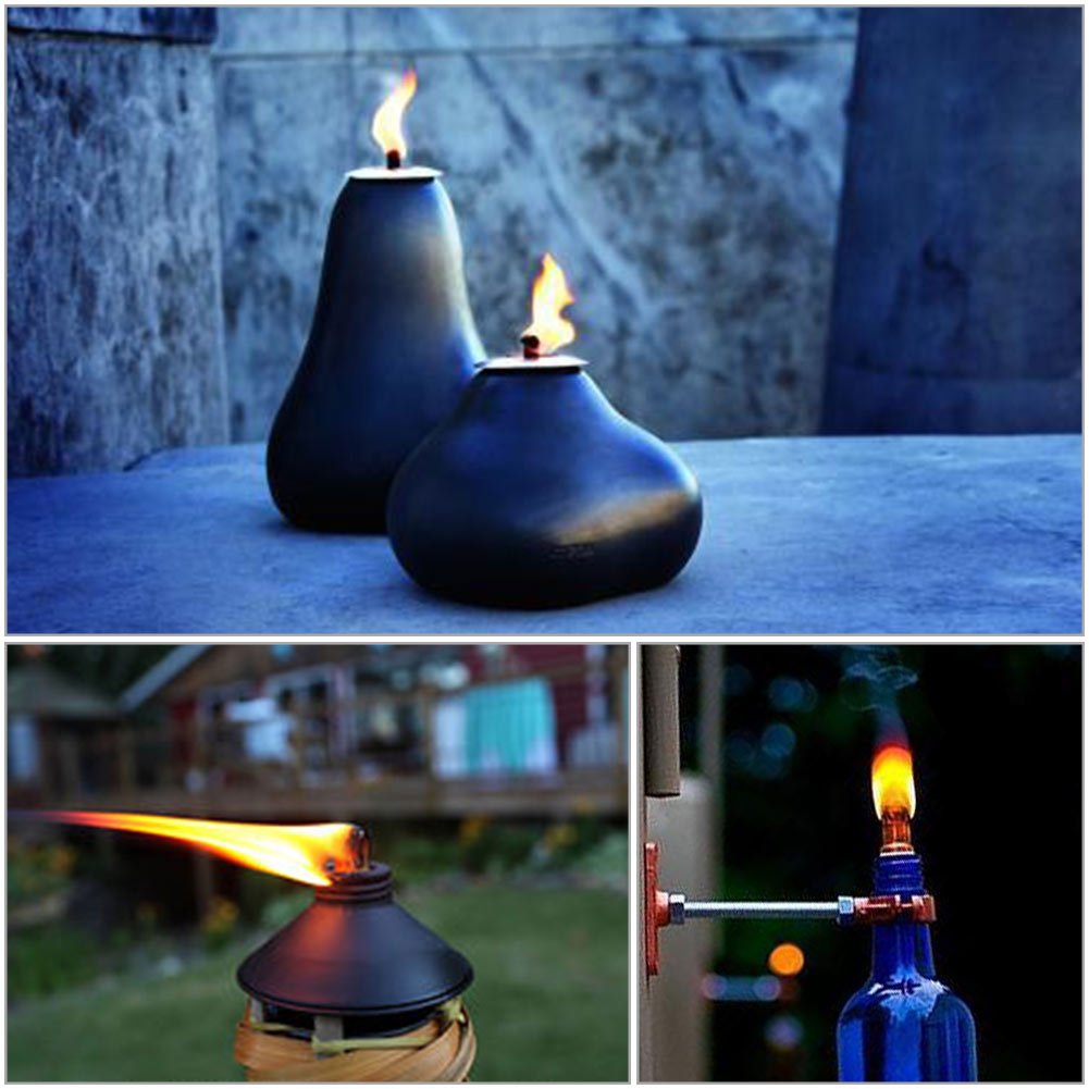 12 Pezzi Di Ricambio In Fibra Di Vetro Tiki Stoppino Rotondo Fai Da Te Allaperto Illuminazione Di Emergenza Per Bottiglia Di Vino Torce Tiki