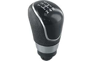 FACULX Pomo de Palanca de Cambios de Cuero de 5 Velocidades para Ford Fiesta MK7, Focus MK2 FL, MK3 y B-max