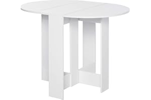 HOMCOM Folding Dining Table, Space-saving Drop Leaf Table for Small Space, Kitchen, Dining Room, White