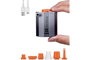 AKSOUL Pompa ad aria elettrica a batteria portatile: piccolo compressore elettrico pompa elettrica mini USB pompa ad aria elettrica con ricaricabile per piscina campeggio materasso