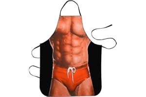 EQLEF Seksowny fartuch zabawny nowość fartuch kuchenny gotowanie grill impreza MuscleNerd fartuch dla mężczyzn prezent (mężczyźni)