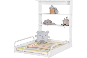 Roba Baumann Mensola Fasciatoio Pieghevole - Montaggio a Parete Con Fasciatoio 'Jungle Baby' - Legno Bianco