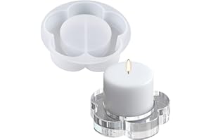 Attuslla Flores Resina para Candelabros, Moldes de Silicona para Candelabros, Molde de Fundición de Resina Epoxi, Soporte para Velas de Pilar, Decoración de Bricolaje para Decoración en Casa