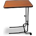 Aidapt Overbed Table Height and Angle Adjustable with Wheels,Lap Top, Eating,Over-Chair,Tilting,Crafting,Darkwood Finish,Easy Adjustment,No Tools Required,Mobility,Elderly,Disabled