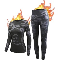 Ensemble Thermique Femme Gomati - Sous-vêtement Ski Seamless, Respirant - Pour Sport D'hiver, Ski, Snowboard, Plein Air
