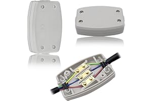 TUSERXLN 3 Terminal Electrical Junction Box, 2 PCS Flex Connector 13A 250V Cable Joiner Box White Cable Connectors for Outdoor Connector Electrical Power and Automotive Wiring
