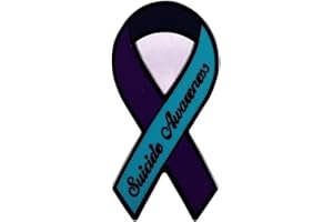 EACTEL Suicide Awareness Ribbon Enamel Pin Badge Mental Health Awareness Metal Ribbon Brooches Alzheimer's Ovarian Cancer Survivors Badges Scarf Sweater Lapel Jewelry Gifts