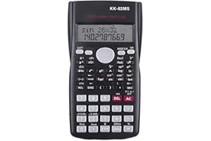 BUZZFASHION 1x Calculatrice scientifique, calculatrice poche 12 chiffres 156x84x16mm plastique noir