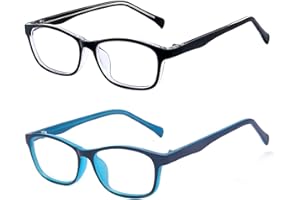 Outray 2 Pack Boys Girls Blue Light Blocking Glasses Square Eyeglasses Frame Anti Blue Ray Computer Game Glasses for Kids/Teens