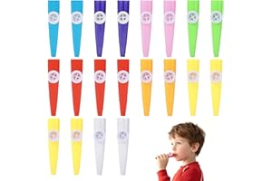 GROSION 20 PCS Kazoo Instrument,Kazoos Multipack,Kazoos Musical instruments,Plastic Card Flute Accompaniment Toy,Suitable for Party Favors Birthday Gift Prize Anniversary,8 Colors