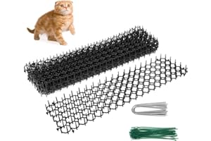MUROSS 10Pcs Prickle Strip Dig Stopper, Cat Scat Mat with Spikes 4.9m Cat Repellent Deterrent Mat Anti Cat Mat for Cat Dog Animal Indoor Outdoor Garden Fence (10Pcs)