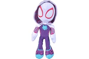 SIMBA Disney Spiderverse Ghost Spider Action Figure Soft Toy with Glow in the Dark Eyes, Multicolor, One Size, 25 cm
