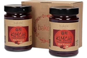 Bakoki Premium KIMCHI Hot VEGAN, Receta coreana original con remolacha, 2x 300 g - paquete de 2