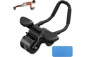 AouiSton Ab Roller Wheel, Ruota per addominali, Rotella Addominali Rimbalzo Automatico, Rullo Addominali Fitness Leggero Doppie Ruote per Palestra, Casa