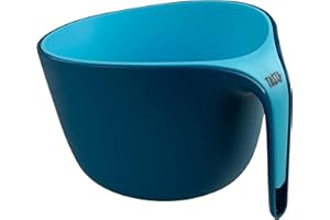 Tasty 2-Piece Plastic Colander with Container, Sieve Strainer, Colander Drainer with Mixing Bowl, Perforated Strainer, Dishwasher Safe, Dimensions, 26x24x17cm, Colour, Light & Dark Blue