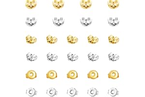 KINBOM 28 Stück Ohrring Rücken, Ersatz 14 Paar Verschluss Ohrstecker Silber Ohrring Stopper für Ohrringe Gold Schmetterlings form-Ohrring (Gold, Silber)