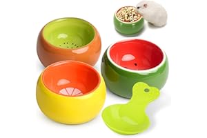 KRIZJUES 3 Pack Hamster Bowl Ceramic Prevent Chewing feeding bowl Guinea Pig Water Small Animal Food Dish for Syrian Hamster Rabbit Gerbil Chichilla Hedgehog Sugar Glider Rat