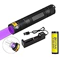 BESTSUN 365nm UV Torch Rechargeable, Ultraviolet Light Flashlight Professional LED Black Light Torches for UV Glue Curing, Scorpions, Photography, AC Leak Detector, Currency, Diamond, Jade