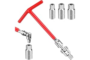 Jemmytu Zündkerzenschlüssel, Zündkerzenschlüssel Universal 16mm, 18mm, 21mm, ündkerzenschlüssel Satz T-Griff für Auto und Motorrad Zündkerzen Entferner Werkzeug