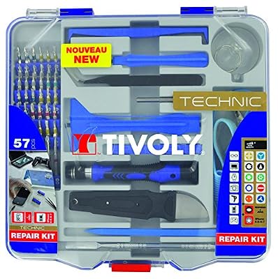 Tivoly 11501570042 Ouverture/Réparation de Smartphone/Appareils Electriques/Electroniques, Gris, Set de 57 Pièces