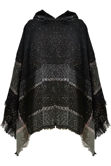 Rayson Damen Poncho Winter - Warmes Cape Mit Kapuze Und Kunstpelz