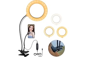 SWAVGO - LED 6 Zoll Ringlampe mit Handyhalterung, Studiolicht, verbreitetes Aluminiumstativ, für Video, Makeup, Fotografie, TikTok