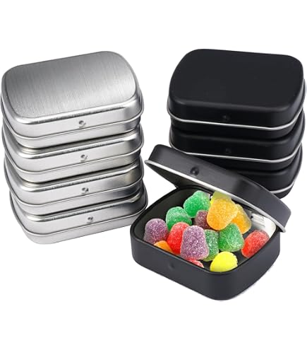 STOBOK Scatola Di Latta Rettangolare Con Coperchio 13x8x6 Cm - Portaoggetti In Metallo Per Piccoli Oggetti - Oro - 4