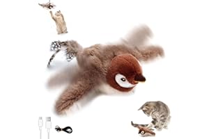 TOGETDREAM Uccello Volante per Gatti, Gioco Gatto Uccellino Che Vola Ricaricabile Giochi per Gatti Interattivi Giochi Gatto Interattivi Uccello Volante Giocattoli per Gattos Interno Inseguire Mordere (No Volare)