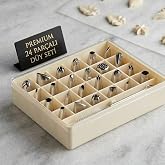 Premium 24 Par&ccedil;alı D&uuml;y Seti, Paslanmaz &Ccedil;elik, Farklı Şekillerde U&ccedil;lar, Saklama Kutusu ile