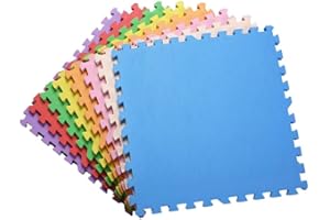 VIVO TECHNOLOGIES Pack of 18 Interlocking Foam Baby Play Mat, 9mm Thick & Soft Safe EVA Floor Foam Mats for Children,Babies,Toddlers,Kids,Multi Colour