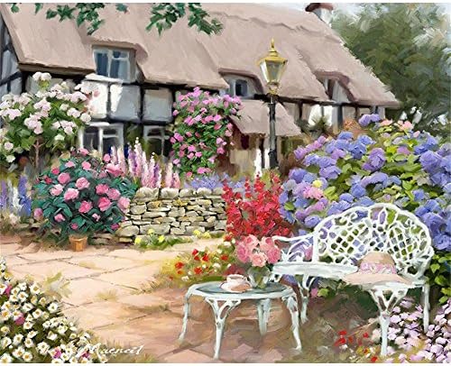 YCRD Diy Digital Oil Painting Paint By Number Kits On Canvas - Home Decorations Mural - Houses (Frameless) Acrylic Paint 40×50Cm