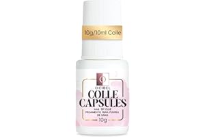 OCIBEL - Colle Extra Forte Faux Ongles 10g (10ml) - Pinceau applicateur fin et précis Inclu pour Capsules en Gel, Plastique, Acrylique et Strass