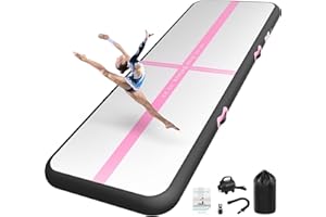 SPORTBOB Tapis de Gymnastique 2/3/4/5/6m épaisseur 10/15cm avec Pompe à air 600W,Tapis de Gym,Tumbling Mat, Air Floor Mat pour Gymnastique, Extérieur, Fitness, Yoga et Sport